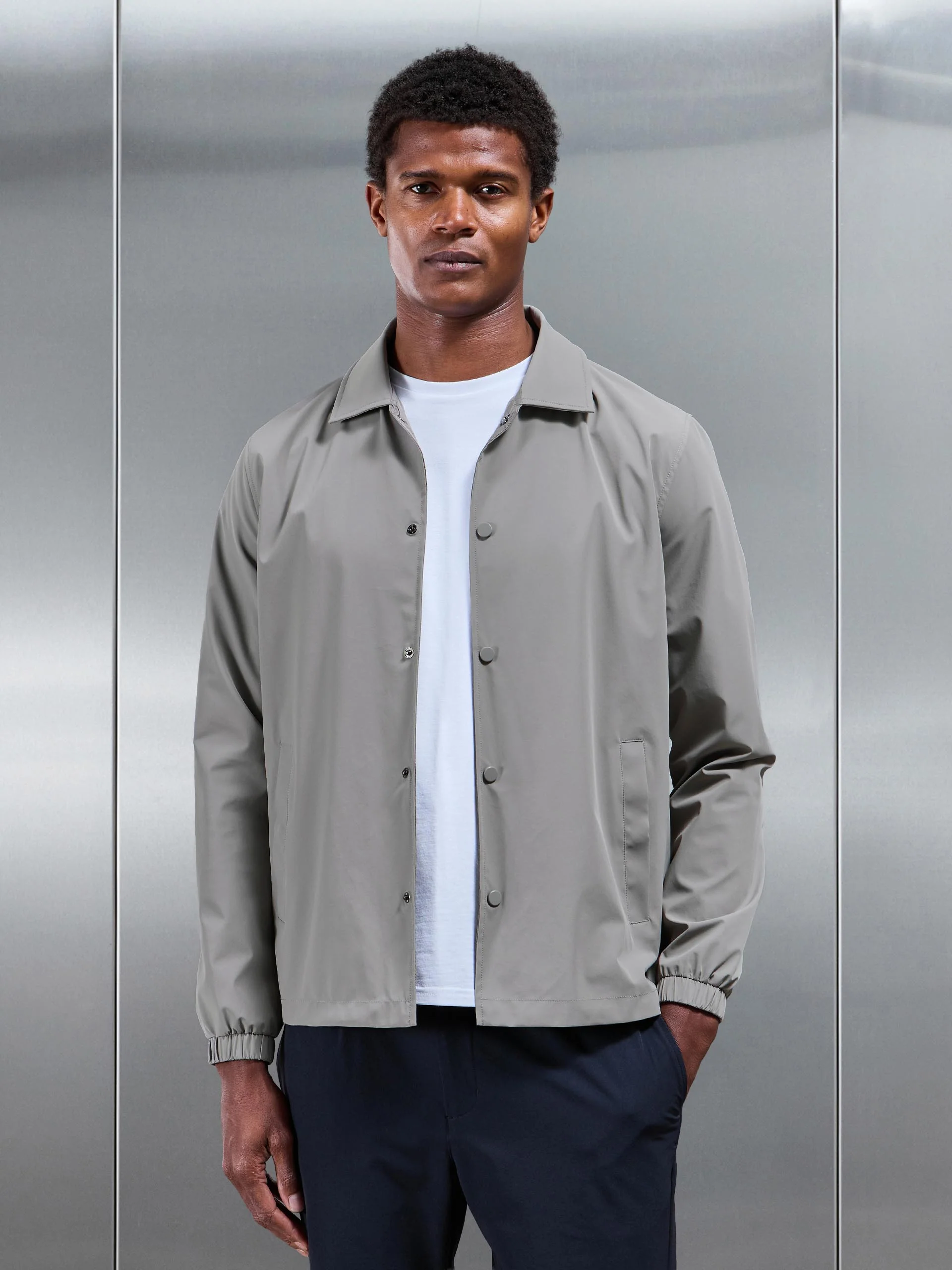 Coach Jacket in Taupe - Image 7