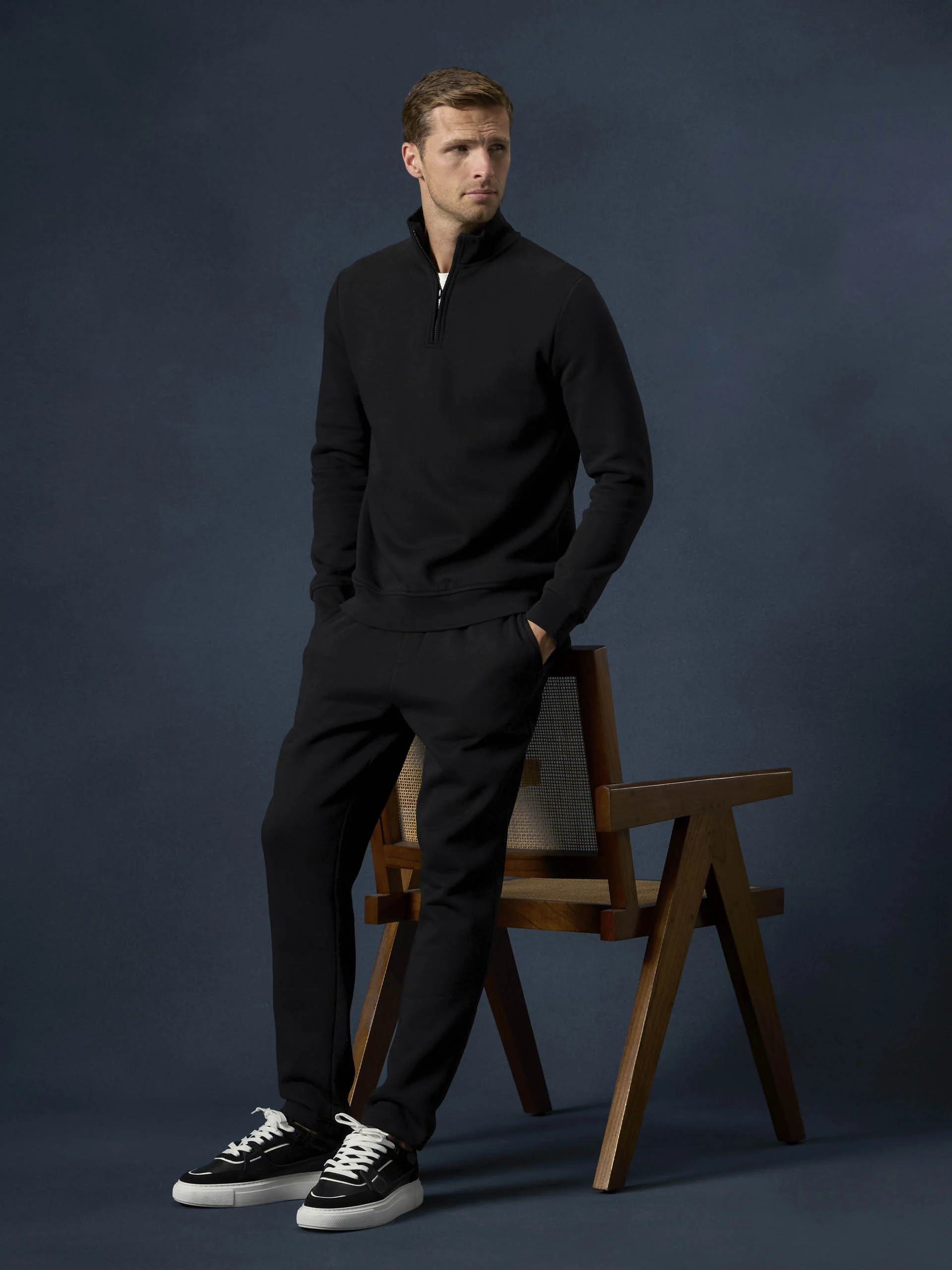 Essential Slim Half Zip in Black - Image 2