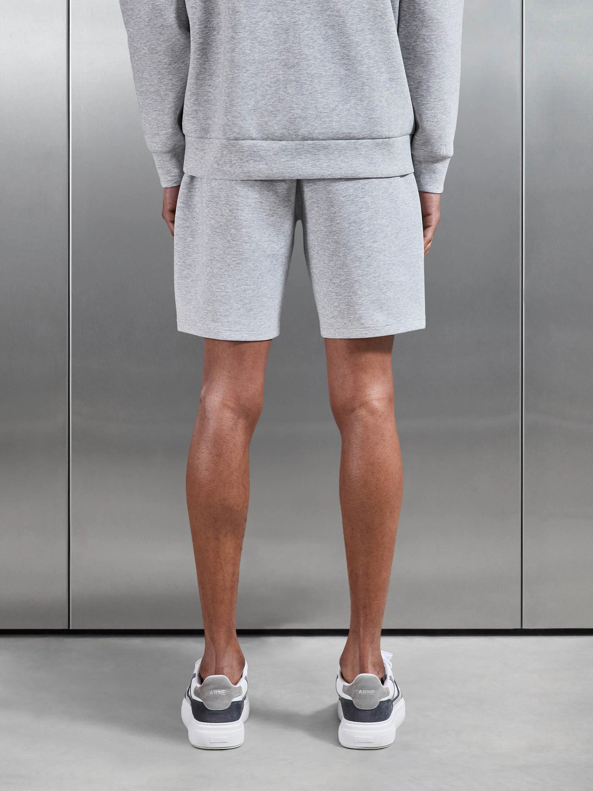 Interlock Jersey Short in Marl Grey - Image 3
