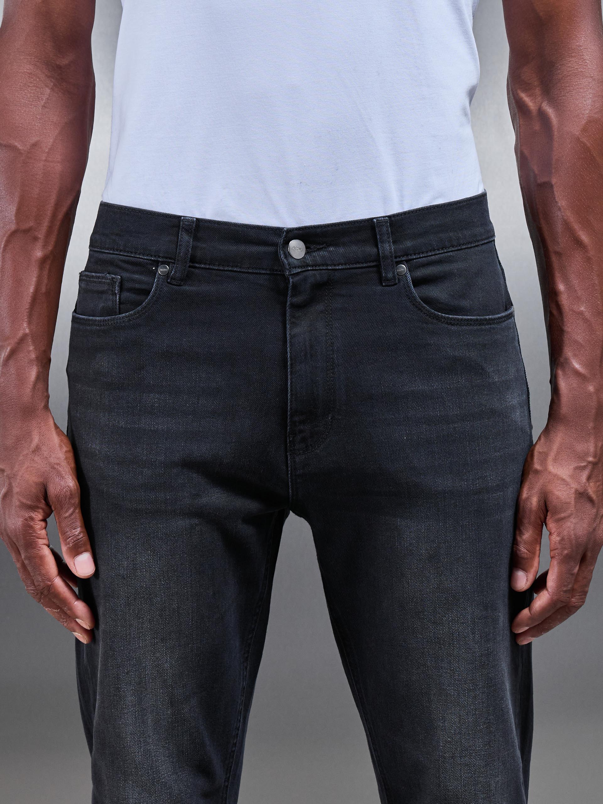 Slim Denim Jeans in Black Wash - Image 4