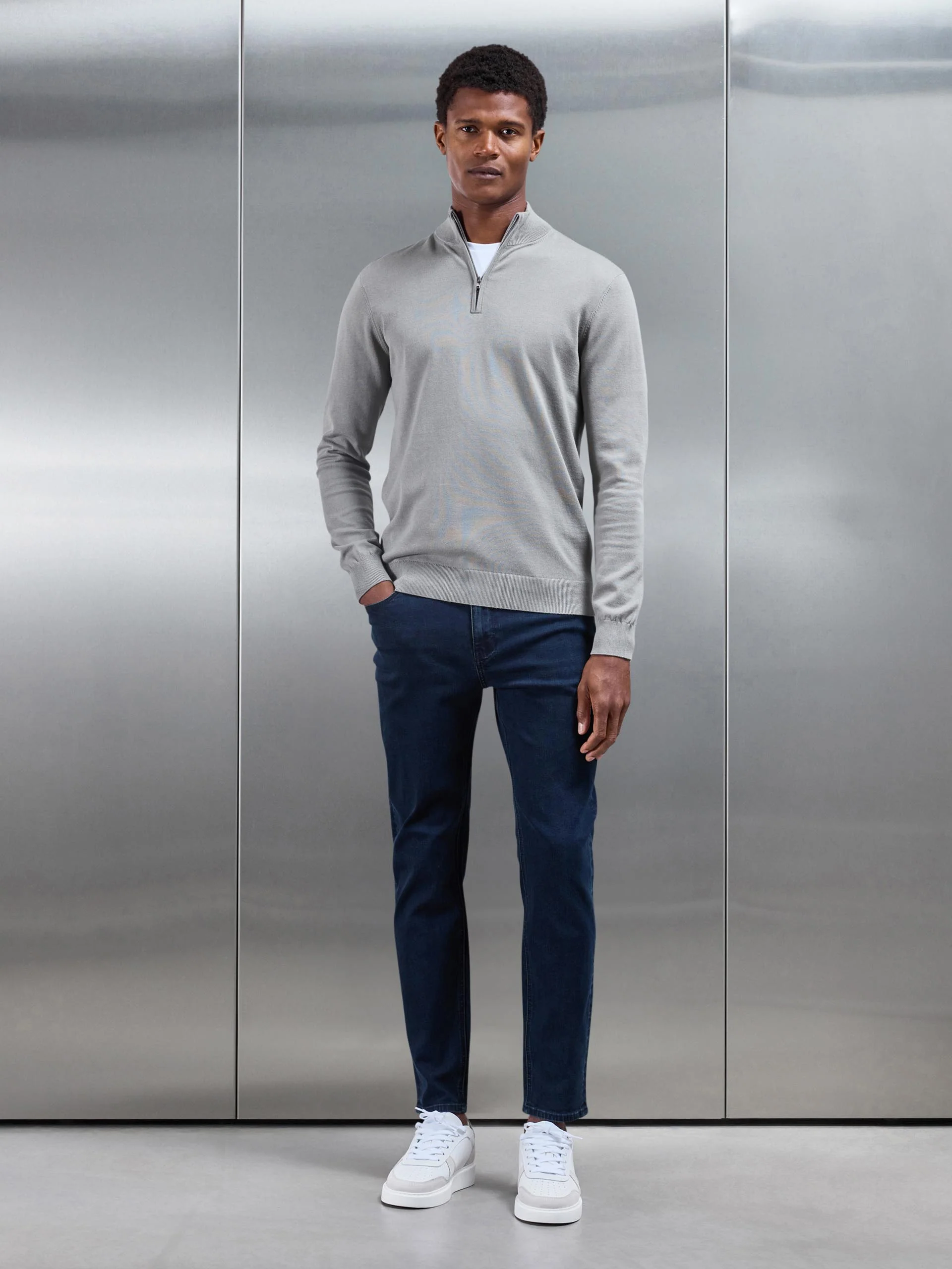 Slim Fit Denim Jeans in Navy - Image 2