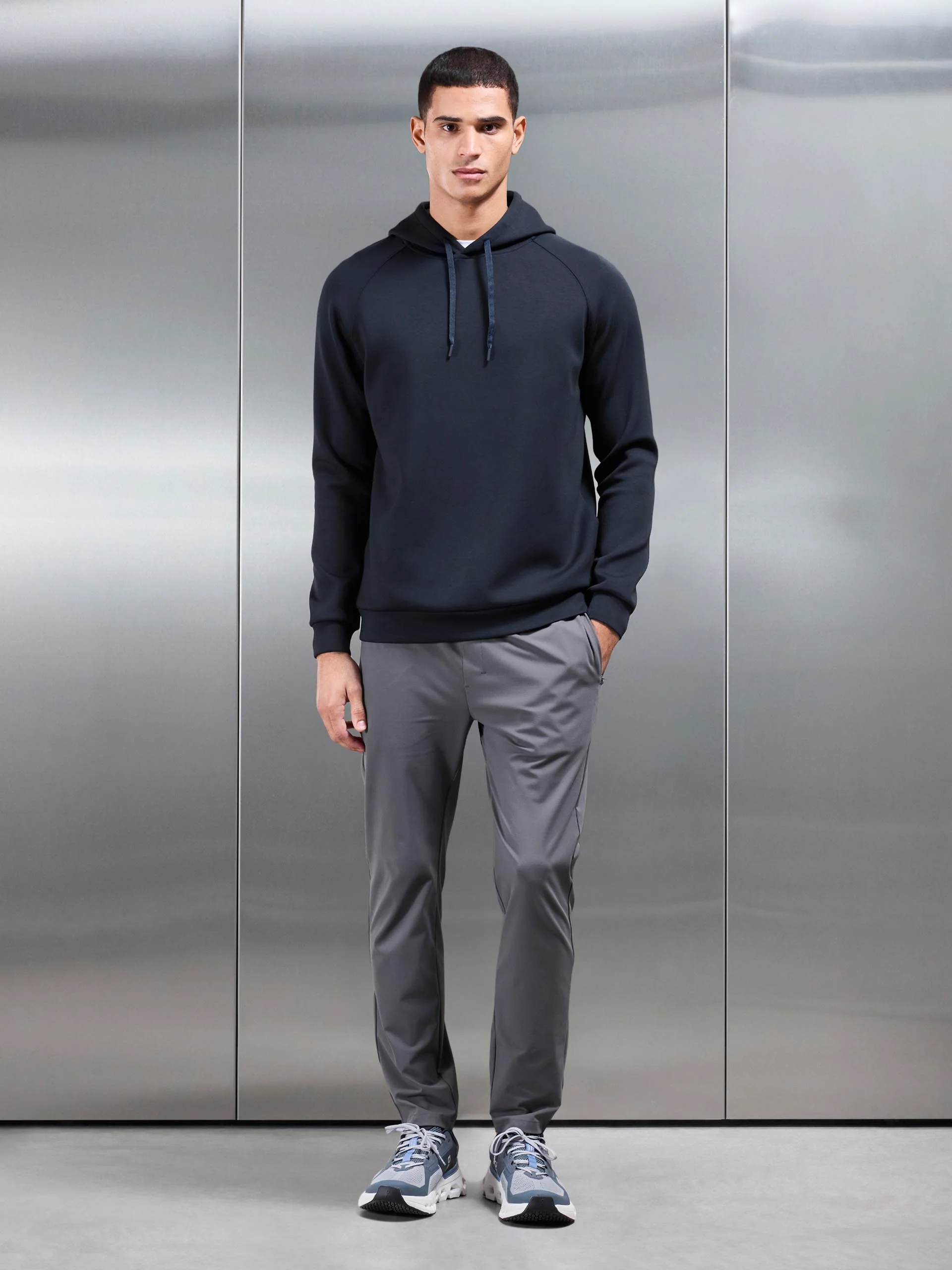 Soft Interlock Active Hoodie in Navy - Image 4