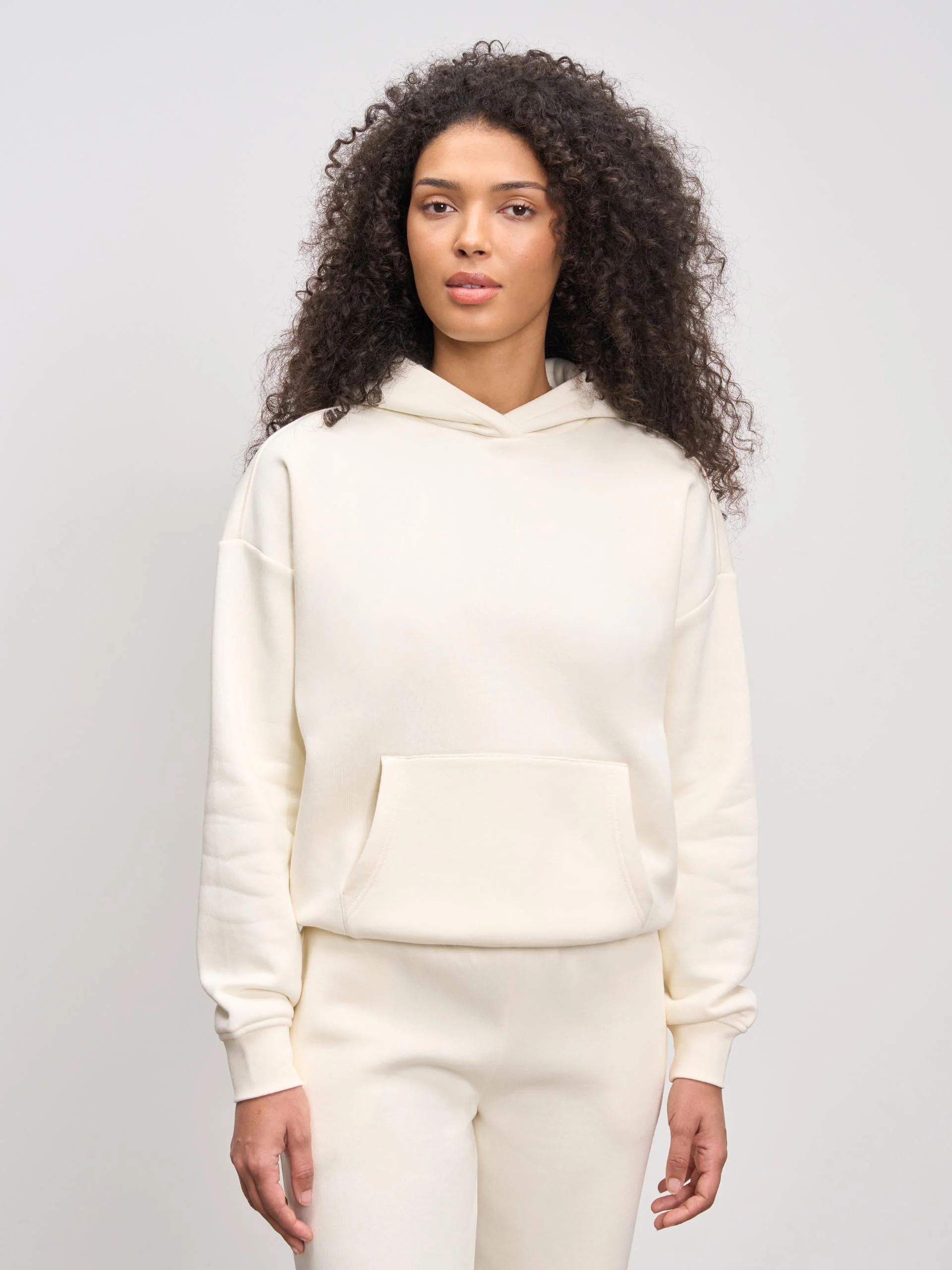 Womens Neoprene Hoodie in Ecru